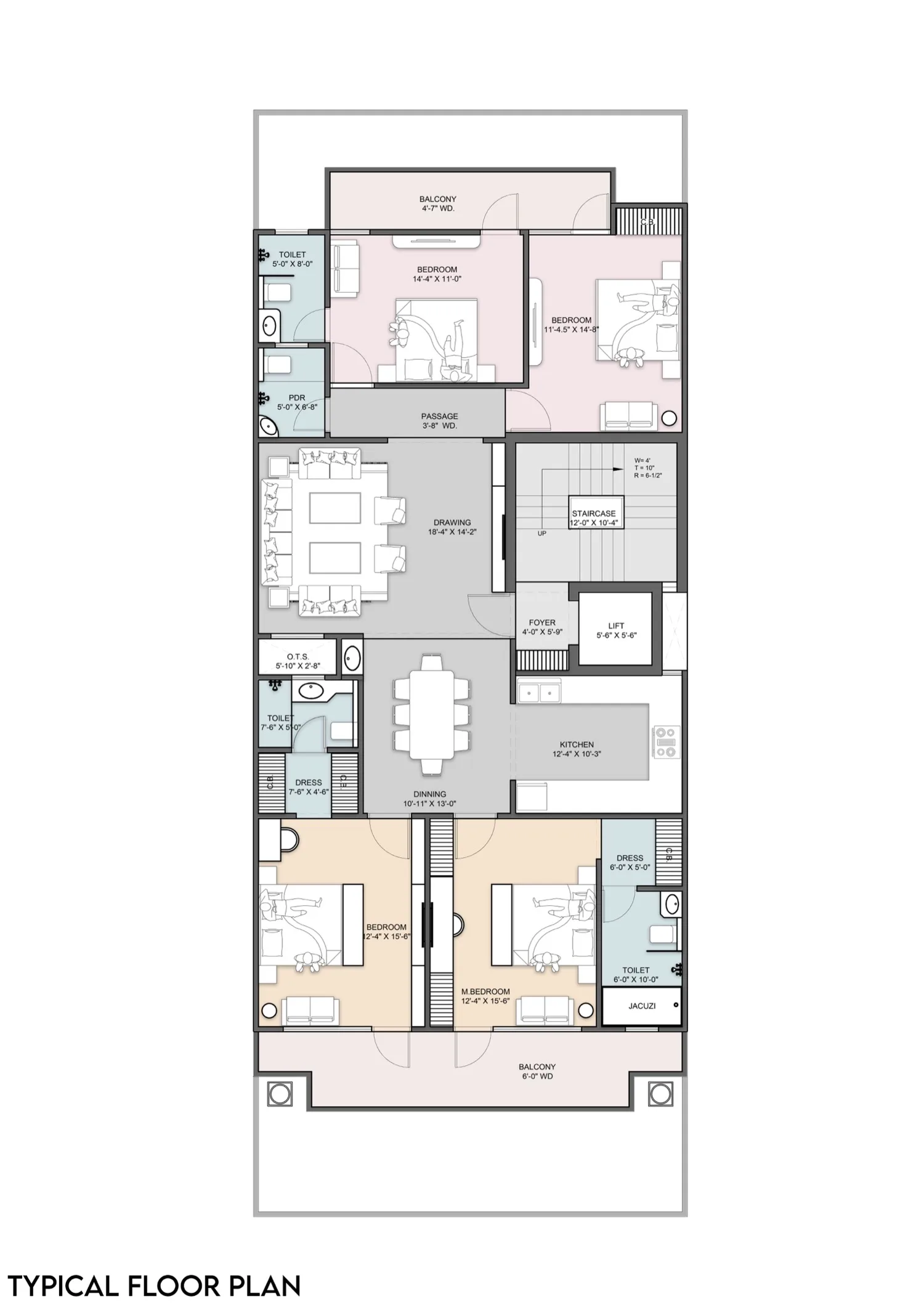 Approved 4 BHK floor plan — Riverside City, Haridwar
