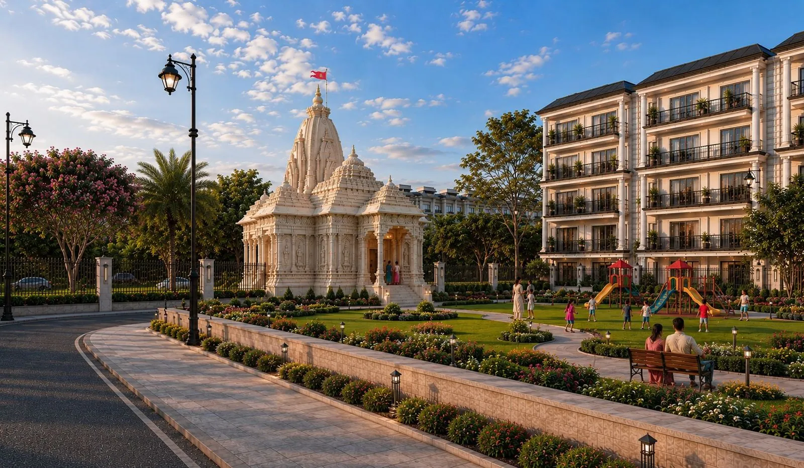 Temple & garden court — Riverside City Haridwar